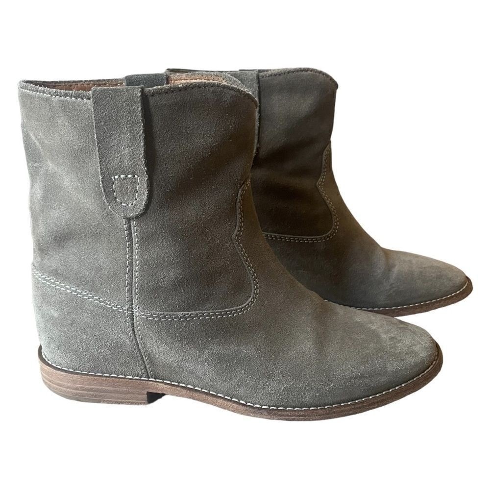 Isabel Marant Taupe/Olive Green Crisi Boots Country Western Cowgirl Size 6 - Picture 4 of 8